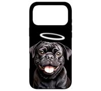 Carcasa para iPhone 17 Pro MAX Black Pug Dog Angel