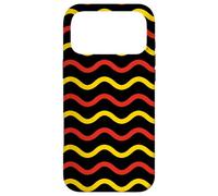 Carcasa para iPhone 17 Pro MAX Black Red Yellow German Tricolor Wavy Pattern