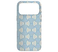 Carcasa para iPhone 17 Pro MAX Blue and Cream Cream White ARC Wave Lines Pattern
