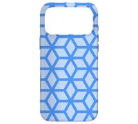 Carcasa para iPhone 17 Pro MAX Blue Cubes Hexagons Geometric Optical Illusion Pattern