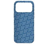 Carcasa para iPhone 17 Pro MAX Blue Diagonal Waves Curved Lines Geometric Pattern