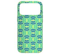 Carcasa para iPhone 17 Pro MAX Blue Green Scales Waves Arcs Mid-Century Pattern