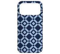 Carcasa para iPhone 17 Pro MAX Blue Square Cross Triangle Classic Geometric Pattern