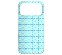 Carcasa para iPhone 17 Pro MAX Blue Squares Grid Crosses Dot Molecule Scandinavian Pattern