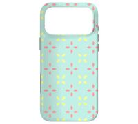 Carcasa para iPhone 17 Pro MAX Blue Yellow Pink Cross Leaves X-Shape Symmetry Pattern