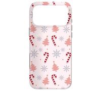 Carcasa para iPhone 17 Pro MAX Blush Pink Snowflake Christmas Tree Candy Cane Pattern