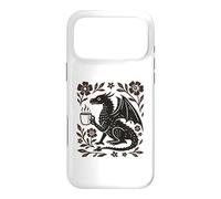 Carcasa para iPhone 17 Pro MAX Boho Dragón Bebiendo Café Arte Popular Bestia Mítica