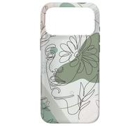 Carcasa para iPhone 17 Pro MAX Boho Face Line Art Abstract Floral Drawing Women Minimalist
