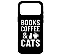 Carcasa para iPhone 17 Pro MAX Books Coffee & Cats - Cita Divertida y acogedora para Lector de Gatos