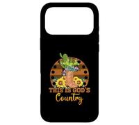 Carcasa para iPhone 17 Pro MAX Botas Cowgirl con Forma de Cactus y Girasol This Is God Is Country
