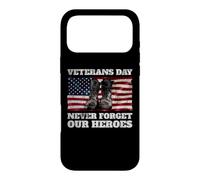 Carcasa para iPhone 17 Pro MAX Botas de Soldados con la Bandera de Estados Unidos para el Día de los Veteranos Never Forget Our Heroes