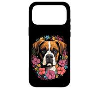 Carcasa para iPhone 17 Pro MAX Boxer - Ramo de Flores con Cara de Perro Cervatillo Boxeador dueño criador mamá
