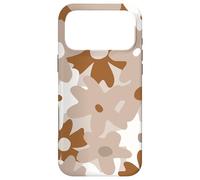 Carcasa para iPhone 17 Pro MAX Brown White Beige Flower Retro Modern Boho Bohemian Pattern