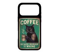 Carcasa para iPhone 17 Pro MAX Café sarcástico Gato Café Porque el Asesinato está Mal Hombres Papás