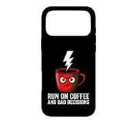 Carcasa para iPhone 17 Pro MAX Caffeine Addict Humor Run On Coffee and Bad Decisions