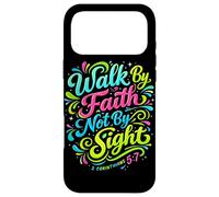 Carcasa para iPhone 17 Pro MAX Camina por la fe no por la Vista 2 Corintios 5:7 Jesús Cristiano