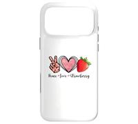 Carcasa para iPhone 17 Pro MAX Camisas Peace Love Strawberry Farmer Strawberries Lover Fruit