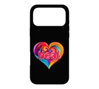 Carcasa para iPhone 17 Pro MAX Camiseta Colorida con Nombre I Heart Love Neal