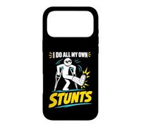 Carcasa para iPhone 17 Pro MAX Camiseta con Texto en inglés I Do My Own Stunts Get Well Funny Injury Leg