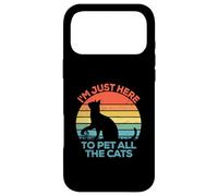 Carcasa para iPhone 17 Pro MAX Camiseta con Texto en inglés I'm Just Here To Pet All The Cats