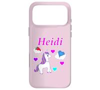 Carcasa para iPhone 17 Pro MAX Camiseta de cumpleaños con diseño de Unicornio para niña con Nombre Heidi