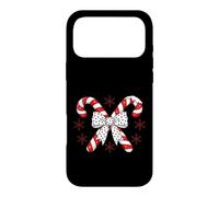 Carcasa para iPhone 17 Pro MAX Candy Cane Christmas Season Girls Womens Retro Coquette Bow