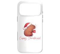 Carcasa para iPhone 17 Pro MAX CAPPY Christmas! Santa Claus Capibara Bebiendo Café Meme