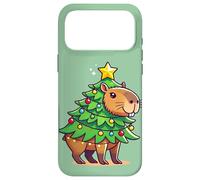 Carcasa para iPhone 17 Pro MAX Capybara Árbol de Navidad, Capibara de Navidad Divertida
