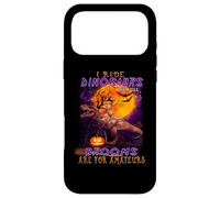 Carcasa para iPhone 17 Pro MAX Cat I Ride Dinosaurs Brooms Are For Amateurs Funny Halloween