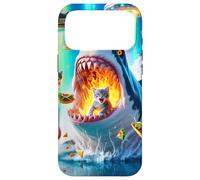 Carcasa para iPhone 17 Pro MAX Cat Kitty Montando Fuego Respirando Tiburón Arco Iris Laser