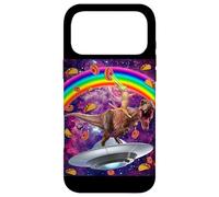 Carcasa para iPhone 17 Pro MAX Cat Riding Dinosaur Trex UFO Taco Donuts In Galaxy