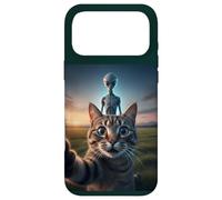 Carcasa para iPhone 17 Pro MAX Cat Selfie with Alien on The Back Funny for Kids Teens Adult
