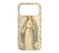 Carcasa para iPhone 17 Pro MAX Católica Virgen María Floral Oración Arte Mirada Devocional