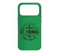 Carcasa para iPhone 17 Pro MAX Católico Santo Tomás Oración por Nosotros Oración Cristiana
