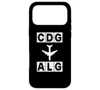 Carcasa para iPhone 17 Pro MAX CDG a ALG Ruta de avión París Argel