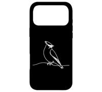 Carcasa para iPhone 17 Pro MAX Cedar Waxwing Arte Lineal Ornitólogo