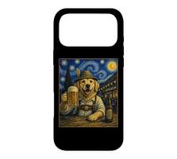 Carcasa para iPhone 17 Pro MAX Cerveza Alemana Bebiendo Golden Retriever Dog Art