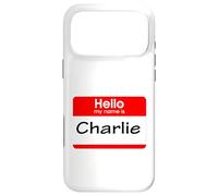 Carcasa para iPhone 17 Pro MAX Charlie, Hola, me llamo Etiqueta, Placa