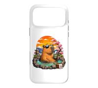 Carcasa para iPhone 17 Pro MAX Chill Capybara Hot Spring Sunset Retro Funny Summer