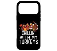 Carcasa para iPhone 17 Pro MAX Chillin with My Turkeys Acción de Gracias Familia Niños Niñas