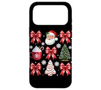 Carcasa para iPhone 17 Pro MAX Chocolate Caliente con Lazos de Papá Noel