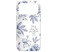 Carcasa para iPhone 17 Pro MAX Christian Bible Verse Psalm Blue Toile French Florals