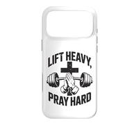 Carcasa para iPhone 17 Pro MAX Christian Workout Lift Heavy Pray Hard Gimnasio para Hombres