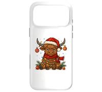 Carcasa para iPhone 17 Pro MAX Christmas Highland Cow Tangled Lights Funny Holiday
