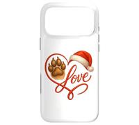 Carcasa para iPhone 17 Pro MAX Christmas Paw Love Heart Santa Dog Mom Funny Pet Lover Dogs