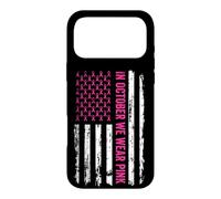 Carcasa para iPhone 17 Pro MAX Cinta Rosa para concienciación sobre el cáncer de Mama, Bandera Americana de Octubre