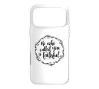 Carcasa para iPhone 17 Pro MAX Cita Cristiana con versículo bíblico de He Who Called You Is Faithful