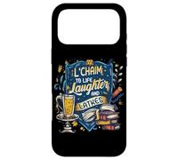 Carcasa para iPhone 17 Pro MAX Cita de Hanukkah L'Chaim To Life Risas y Latkes Judíos