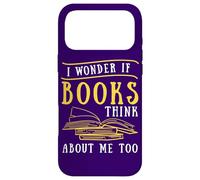 Carcasa para iPhone 17 Pro MAX Cita de Lectura Me pregunto si los Libros piensan en mí Amante de los Libros