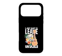 Carcasa para iPhone 17 Pro MAX Cita Divertida de músico I Just Want To Leave and Play Ukelele